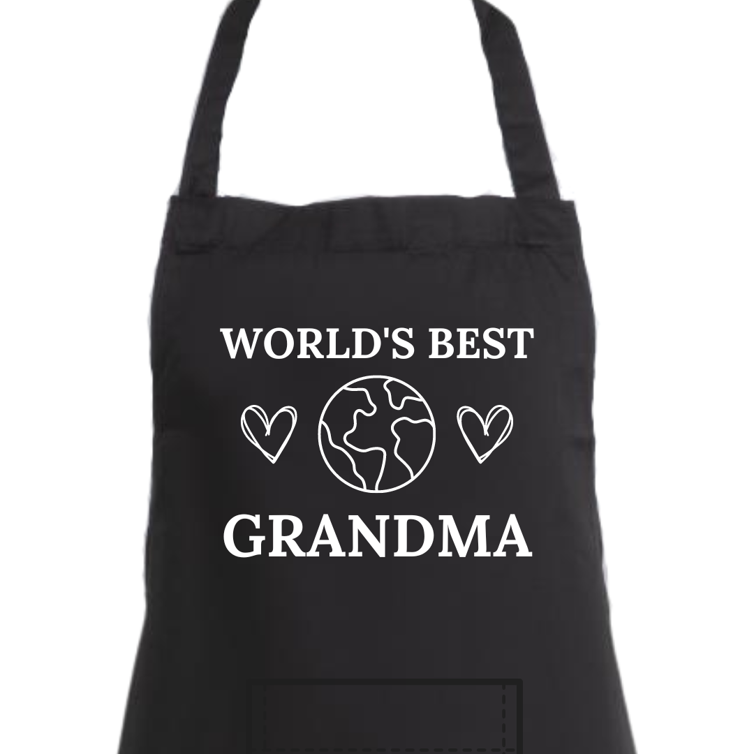 Second Ave Women's World's Best Grandma Black Apron Baking Cooking Kitchen Apron