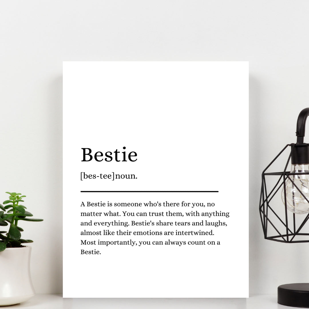 Second Ave A4 Bestie Definition Quote Word Wall Art Print Birthday Gift Home Decor