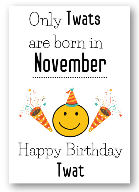 Second Ave Funny Born In November Joke Happy Birthday Card