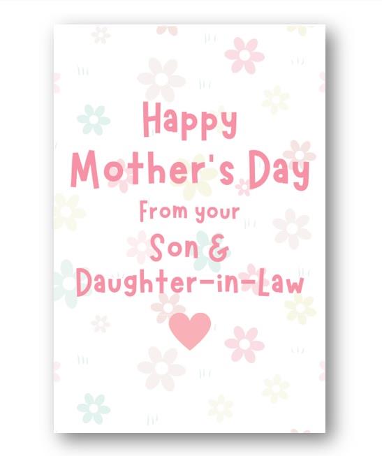 Mothers day card from daughter and son 2024 in law