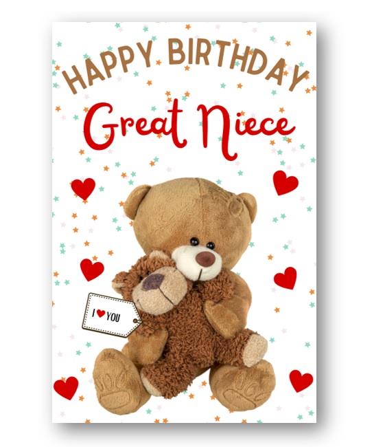 Second Ave Great Niece I Love You Bear Cute Happy Birthday Card Greetings Card