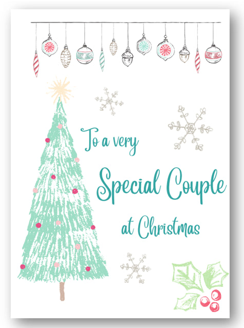 Second Ave Special Couple Christmas Tree Xmas Holiday Festive Greetings Card