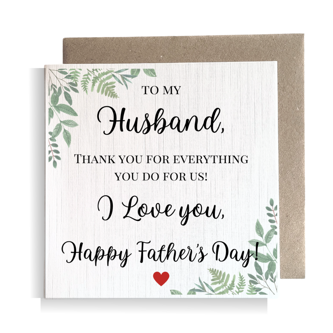 Second Ave To My Husband Father's Day Square Card Dad Daddy Father's Day Card