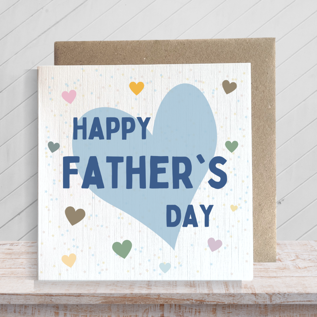 Second Ave Hearts Square Card Dad Daddy Grandad Father's Day Card