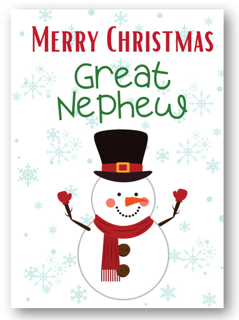 Second Ave Great Nephew Snowman Children's Kids Christmas Xmas Holiday Festive Greetings Card