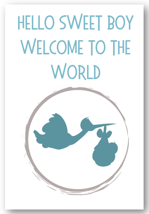 Second Ave Hello Sweet Boy Newborn Baby Congratulations Card