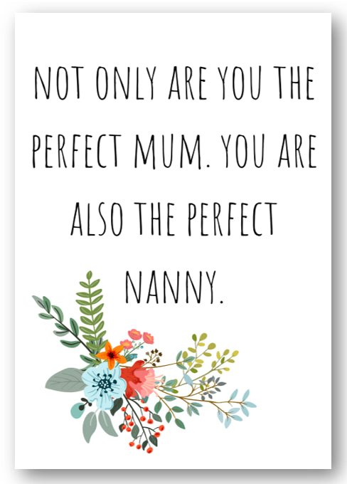 Second Ave Cute Perfect Mum & Nanny Birthday Mother's Day Card For Her