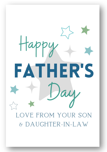 Second Ave Happy Father's Day Star Card From Your Son & Daughter in Law