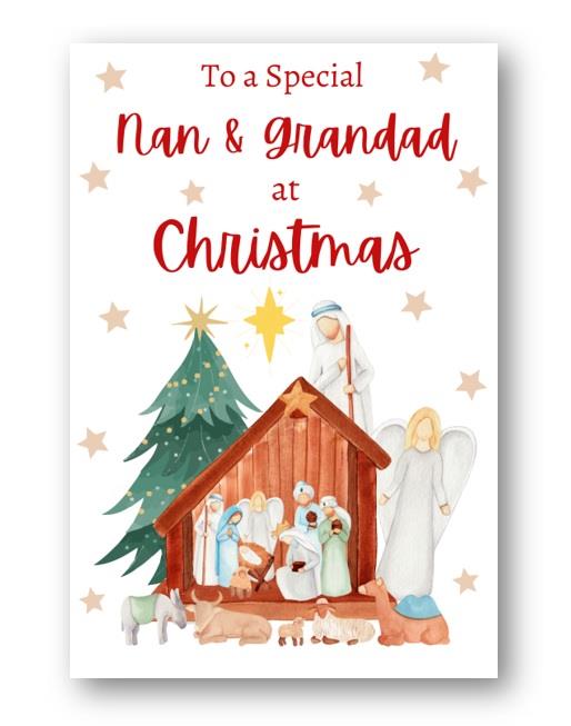 Second Ave Nan & Grandad Christmas Nativity Xmas Holiday Festive Greetings Card