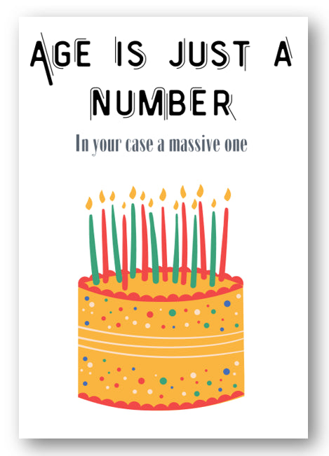 Second Ave Funny Age Is Just A Number Joke Happy Birthday Card