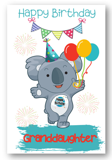 Second Ave Granddaughter Children's Kids Koala Bear Birthday Card For Her Greetings Card