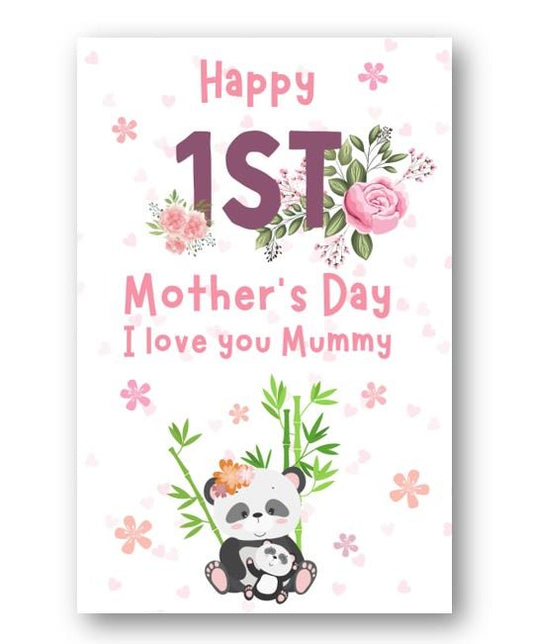 Second Ave Happy First Mother's Day I Love You Panda Card For Mum Mummy