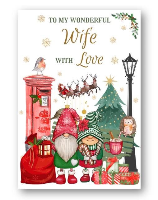 Second Ave Wife Christmas Winter Postbox Xmas Holiday Festive Greetings Card