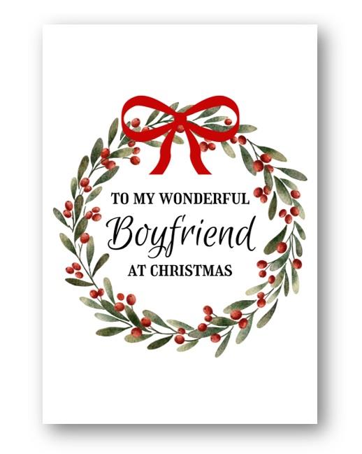 Second Ave Boyfriend Wreath Christmas Xmas Holiday Festive Greetings Card