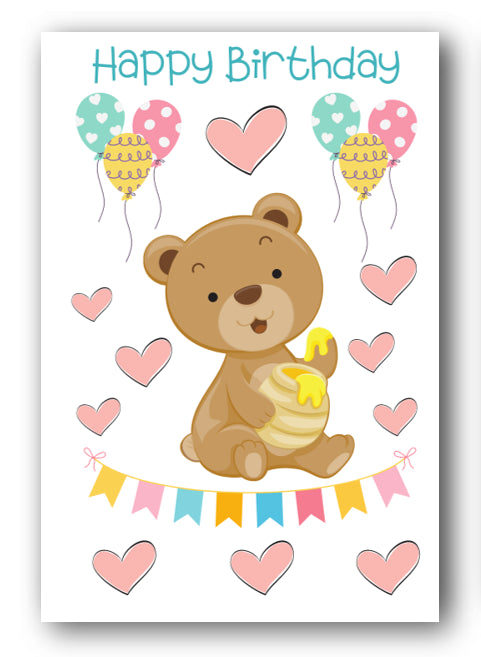 Second Ave Children's Kids Bear Birthday Card Greetings Card