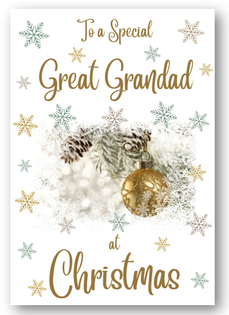 Second Ave Great Grandad Christmas Gold Bauble Xmas Holiday Festive Greetings Card