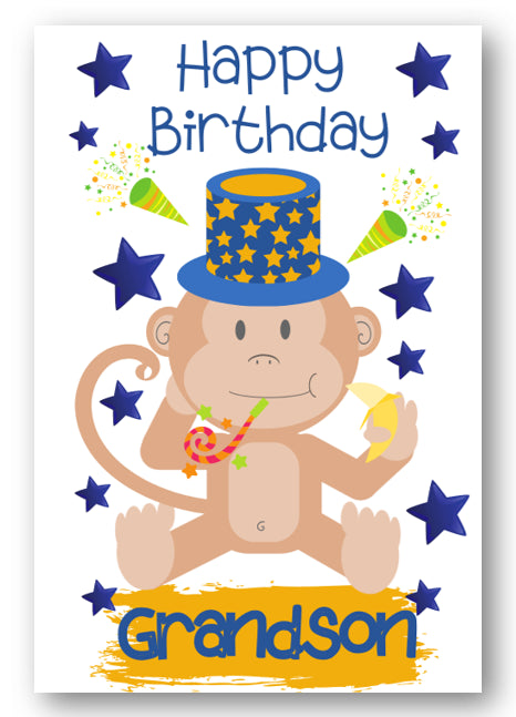 Second Ave Grandson Children's Monkey Dinosaur Birthday Card For Him Greetings Card