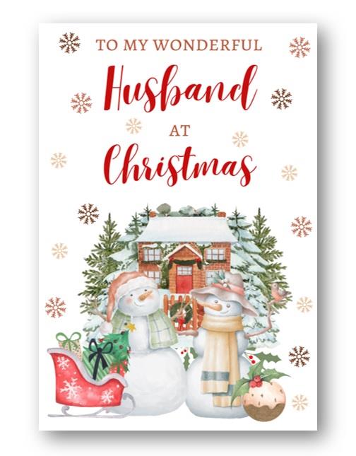 Second Ave Husband Christmas Snowmen Winter Xmas Holiday Festive Greetings Card