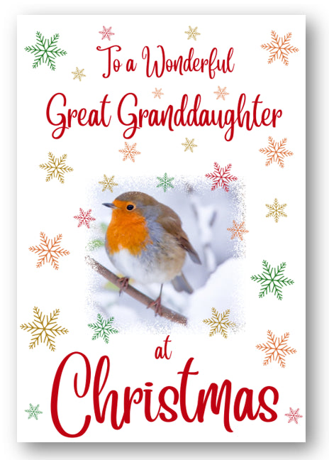 Second Ave Great Granddaughter Christmas Robin Xmas Holiday Festive Greetings Card