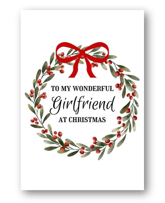 Second Ave Girlfriend Wreath Christmas Xmas Holiday Festive Greetings Card