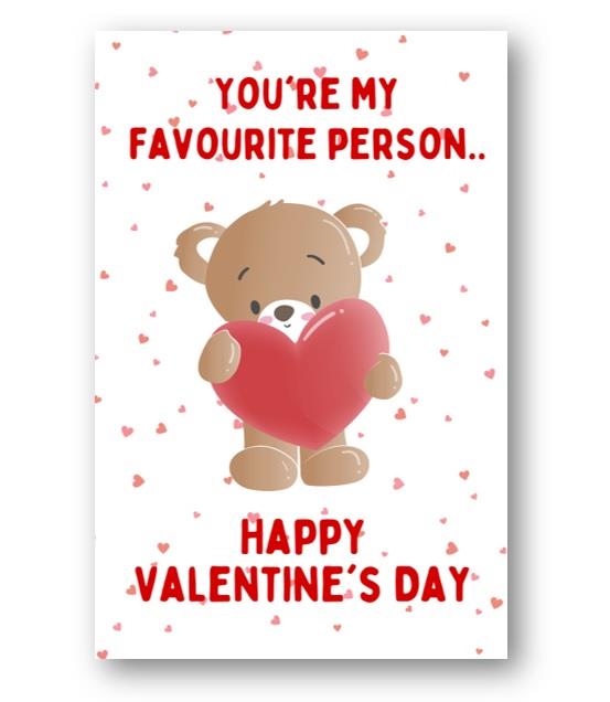 Second Ave Favourite Person Love Valentine Card For Him/Her Cute Romantic Valentine's Day