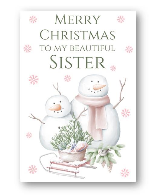 Second Ave Sister Snowmen Christmas Xmas Holiday Festive Greetings Card