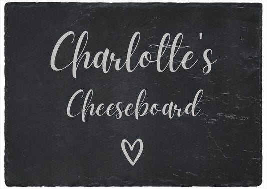 Second Ave Personalised Name Cheeseboard Natural Rock Slate Rectangle Birthday Xmas Gift