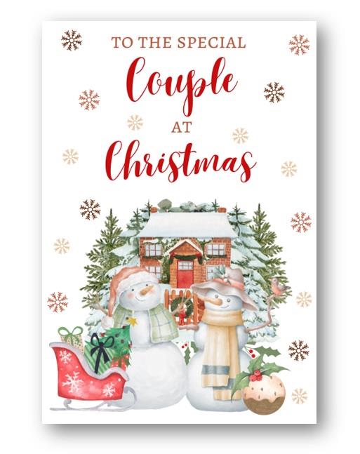 Second Ave Special Couple Christmas Snowmen Winter Xmas Holiday Festive Greetings Card