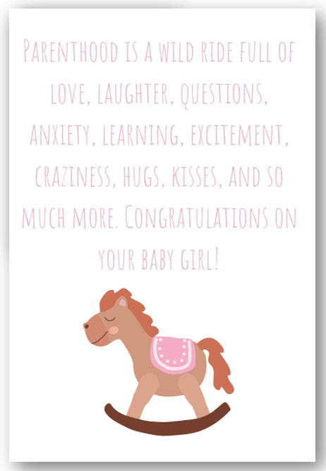 Second Ave Parenthood Is A Wild Ride Horse Newborn Baby Girl Congratulations Card