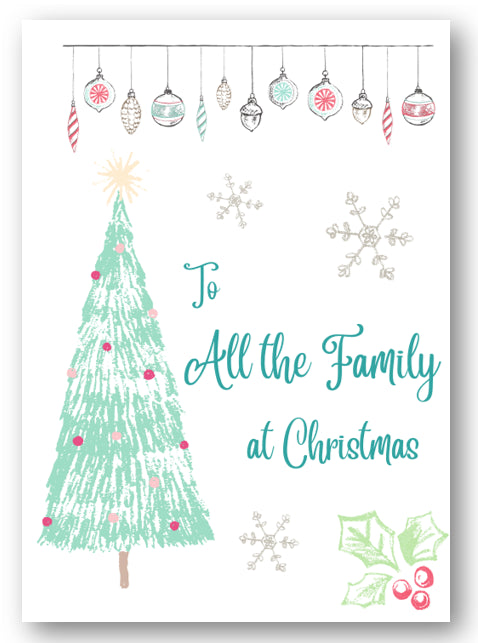 Second Ave All the Family Christmas Tree Xmas Holiday Festive Greetings Card