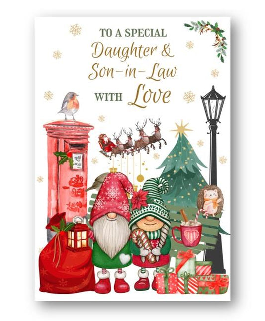 Second Ave Daughter & Son-in-Law Christmas Winter Postbox Xmas Holiday Festive Greetings Card