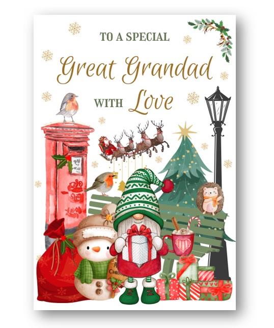 Second Ave Great Grandad Christmas Winter Postbox Xmas Holiday Festive Greetings Card