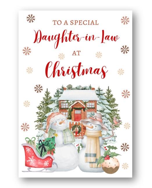 Second Ave Daughter-in-Law Christmas Snowmen Winter Xmas Holiday Festive Greetings Card