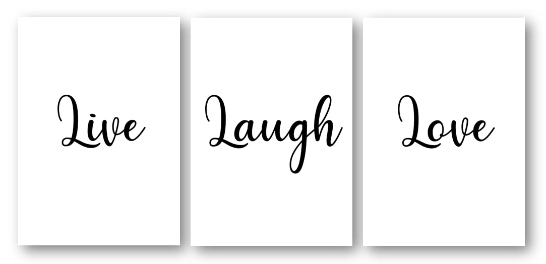 Second Ave A5 Set of 3 Live Laugh Love Quote Home Print Poster Wall Art