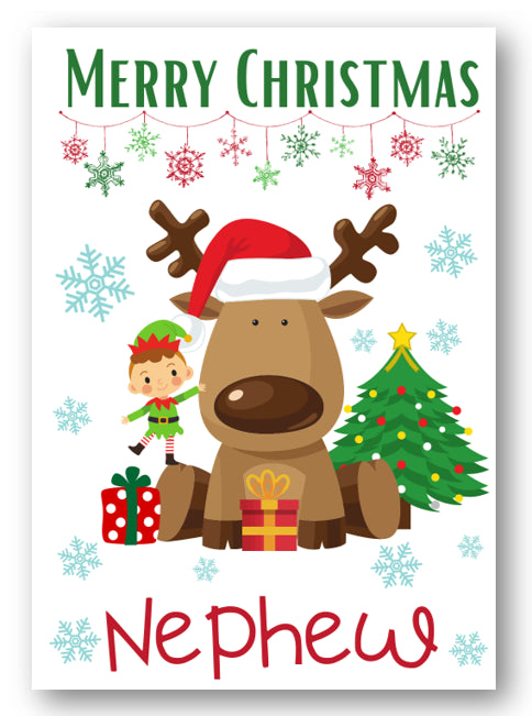 Second Ave Nephew Reindeer Elf Children's Kids Christmas Xmas Holiday Festive Greetings Card