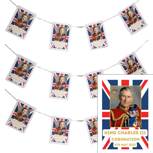 Second Ave 20ft King Charles III Royal Coronation Great Britain Union Jack Celebration Decoration 20pcs Bunting