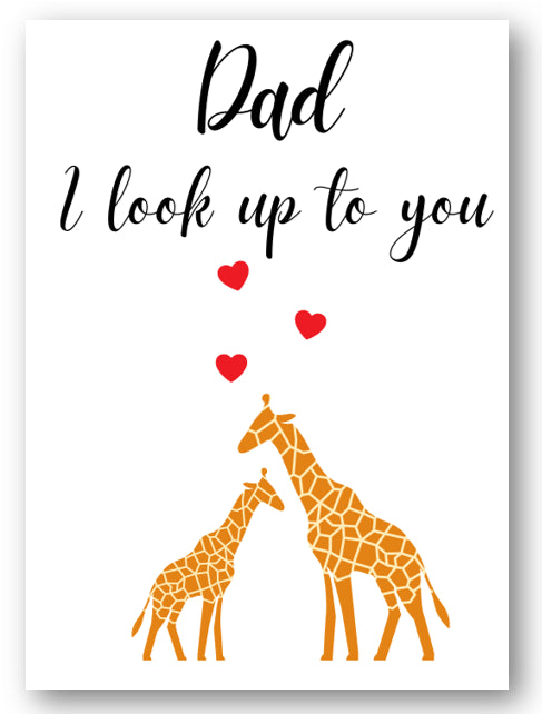 Second Ave Cute Dad I Look Up To You Giraffe Birthday Father's Day Card