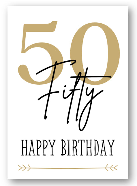 Second Ave Gold Fifty 50th Happy Birthday Card