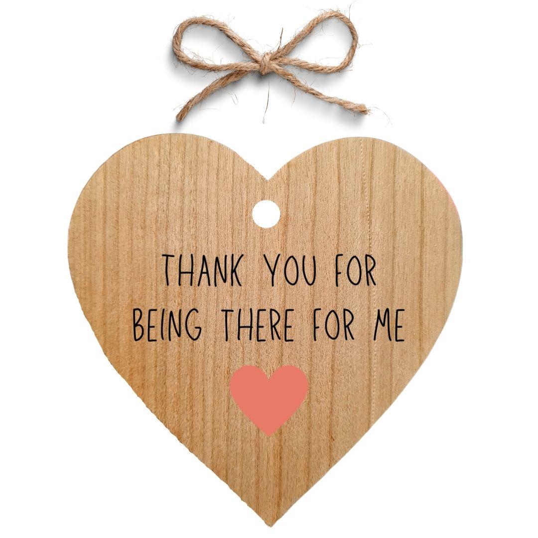 Second Ave Thank You For Being There For Me Cherry Wood Hanging Friendship Heart Gift Plaque