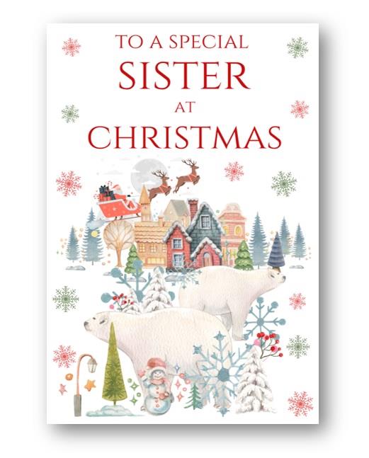 Second Ave Sister Christmas Polar Bear Xmas Holiday Festive Greetings Card