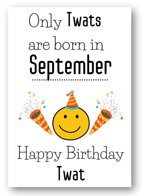 Second Ave Funny Born In September Joke Happy Birthday Card