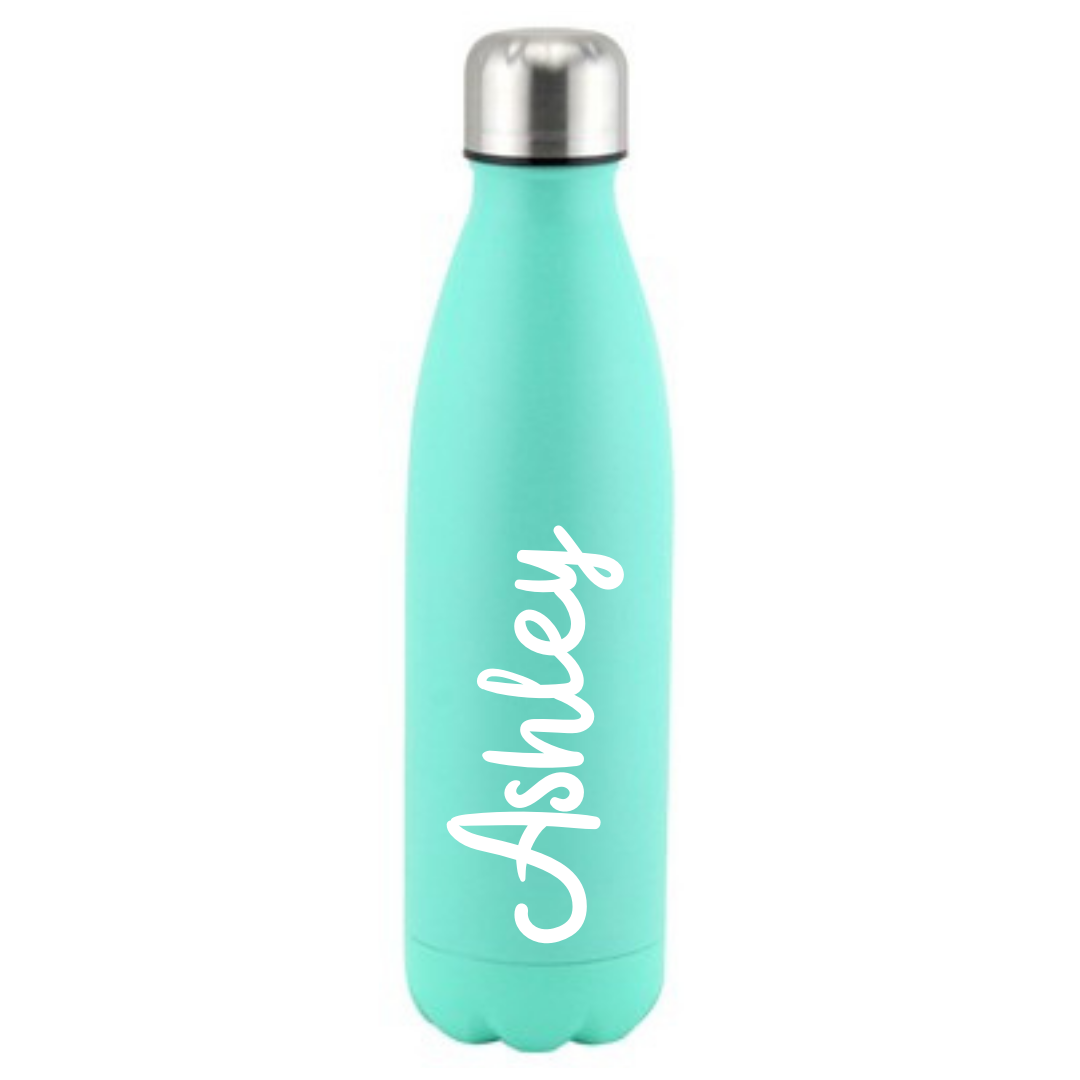 Second Ave Personalised Mint Green Stainless Steel Vacuum Double Walled 12 Hours Hot/24 Hours Cold 500ml Water Bottle