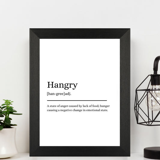 Second Ave Black Framed A5 Hangry Definition Quote Word Wall Art Print Birthday Gift Home Decor