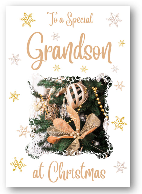 Second Ave Grandson Christmas Gold Decoration Xmas Holiday Festive Greetings Card