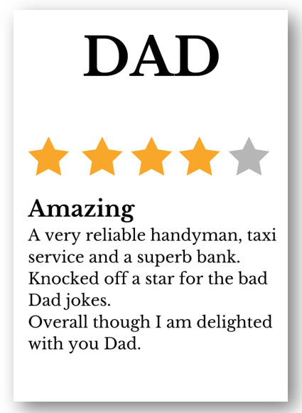 Second Ave Cute/Funny Dad Review Birthday Father's Day Card