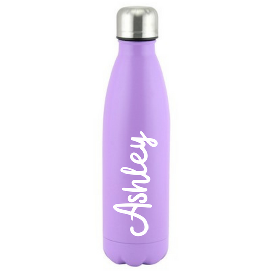 Second Ave Personalised Purple Stainless Steel Vacuum Double Walled 12 Hours Hot/24 Hours Cold 500ml Water Bottle