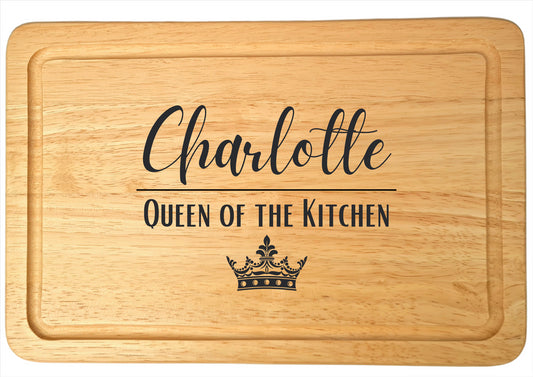 Second Ave Personalised Queen of the Kitchen Rectangle Chopping Board Cheese Board Birthday Xmas Gift