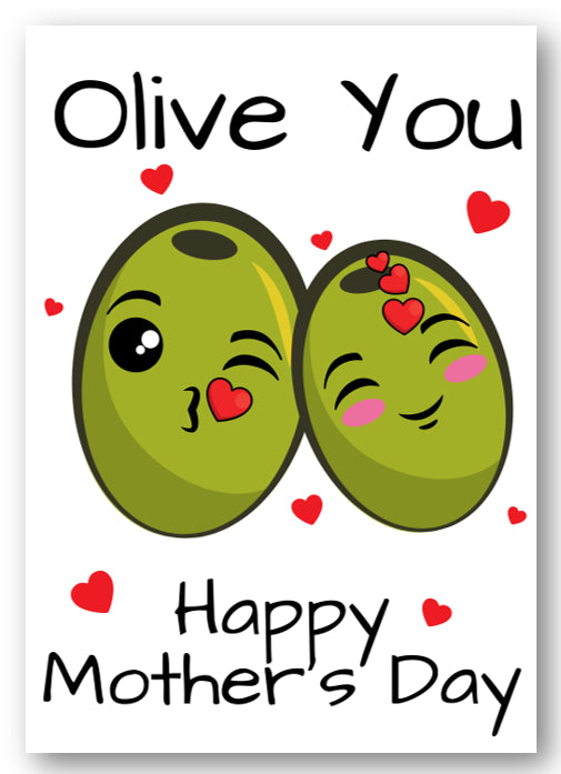 Second Ave Cute/Funny Olive You Pun Mother's Day Card For Her