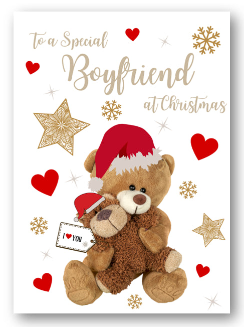 Second Ave Boyfriend Bear Heart Christmas Xmas Holiday Festive Greetings Card