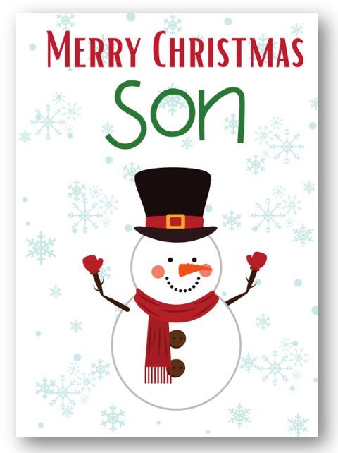 Second Ave Son Snowman Children's Kids Christmas Xmas Holiday Festive Greetings Card